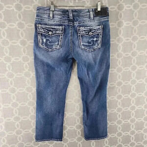 Silver Jeans Aiko Mid Rise Distressed Jean Capirs Women's Size 31